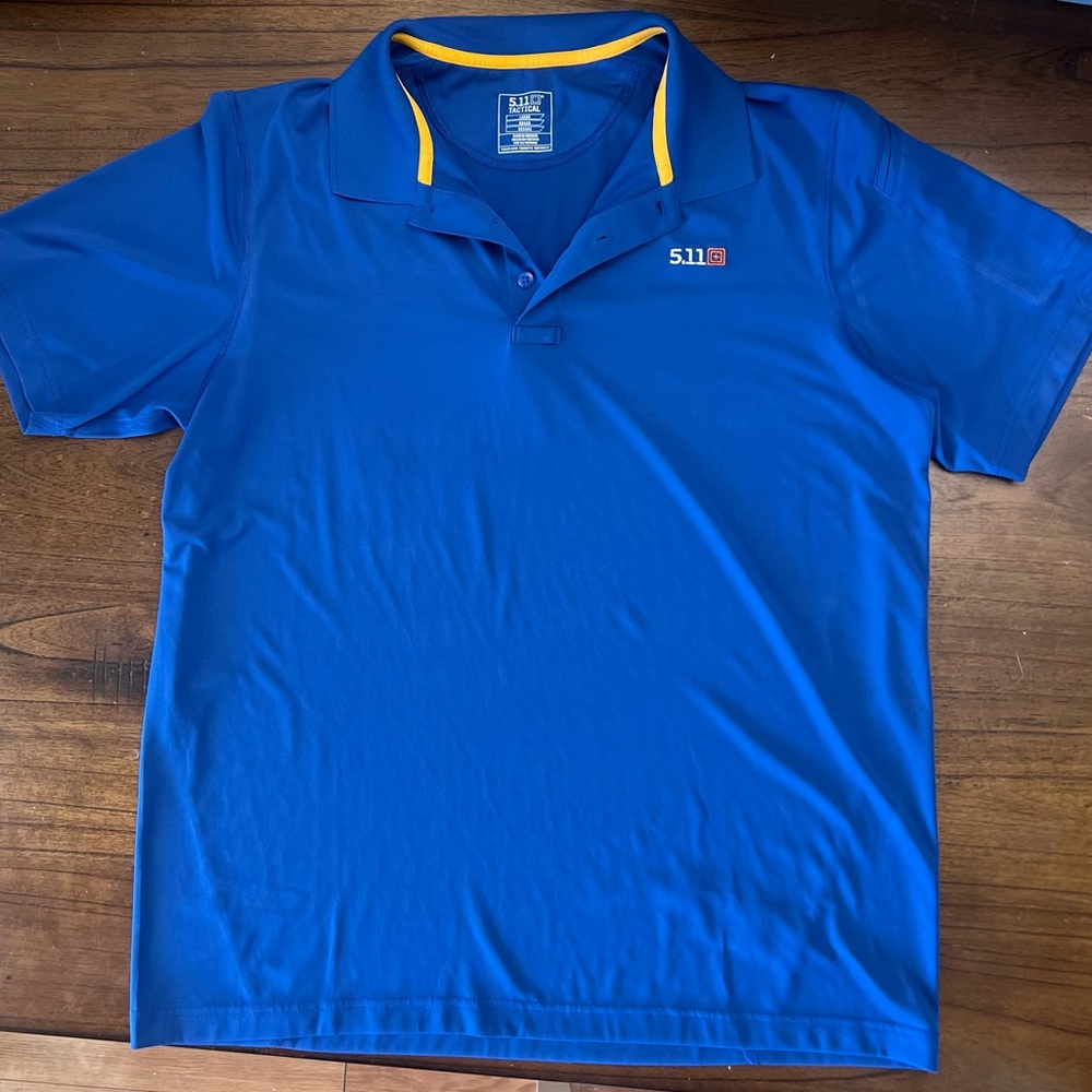 5.11 Tactical Royal Blue Polo with Yellow Trim